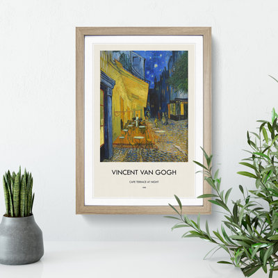 Cafe Terrace at Night by Vincent Van Gogh - Picture Frame Art Prints on MDF