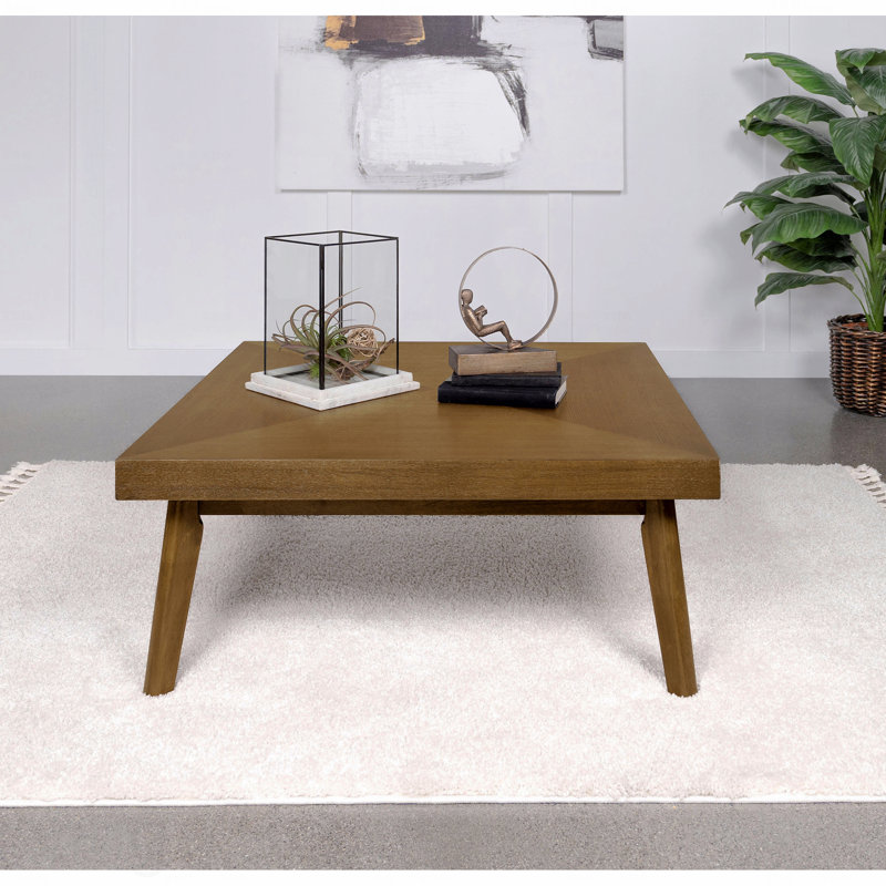 Walnut Brown Square Wood Coffee Table