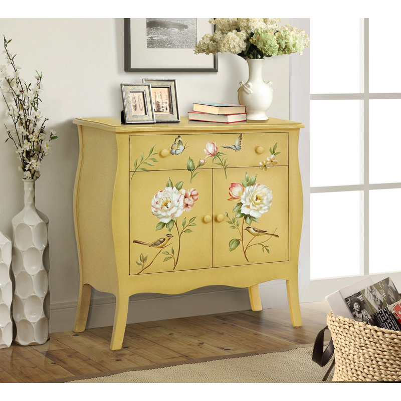 Armoire décorative à 2 portes Sanger, Jaune doux
