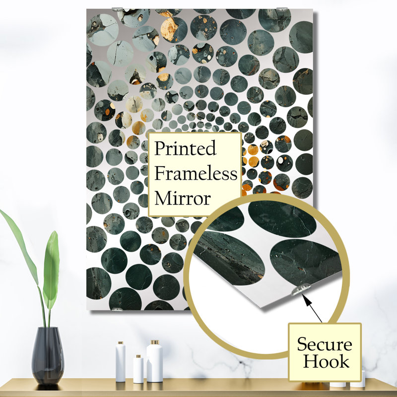 Bresnick - Miroir mural décoratif en marbre abstrait MIR137846, 40 po x 30 po