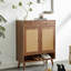 Armoire à chaussures multifonctionnelle moderne en MDF de couleur noyer minimaliste - se fond parfaitement dans le style nordique