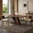 Nut-brown Rectangular Sintered Stone tabletop Dining Table-2049982790