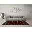 Tapis rayé orange / noir / rouge en polyester tissé à la machine Munyak-1691999272