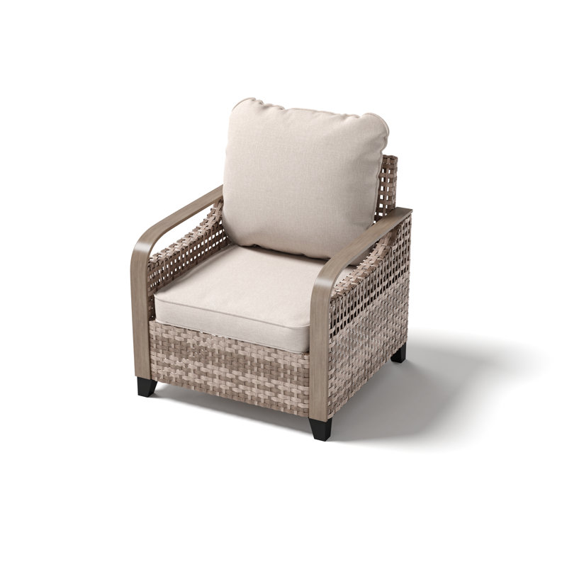 All Weather Wicker Outdoor Lounge Chair With Cushions