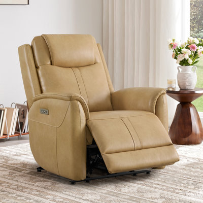 Zero-Gravity Vegan Leather Power Recliner With Usb And Type-C Charging Ports by Latitude Run
