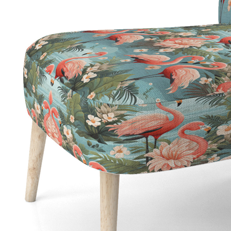 Chaise d'appoint rembourrée Flamingo Botanical Bliss