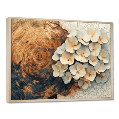 Murales hortensias en cristal Muril sur glissoire en bois II - hydrangées murales