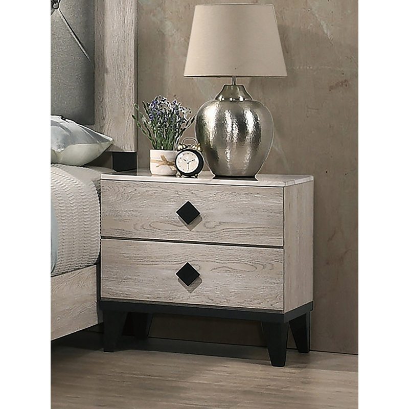 Smithson Nightstand With 2 Drawers Storage