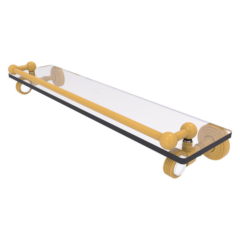 Tablette en verre de la collection Pacific Grove, H 3,5 po x l 22 po x P 5,5 po, Or espagnol