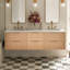 Meuble-lavabo mural rectangulaire double 72 po avec comptoir à quartz blanc Carrara de 1,5 po Mulloy-308229006-308229004