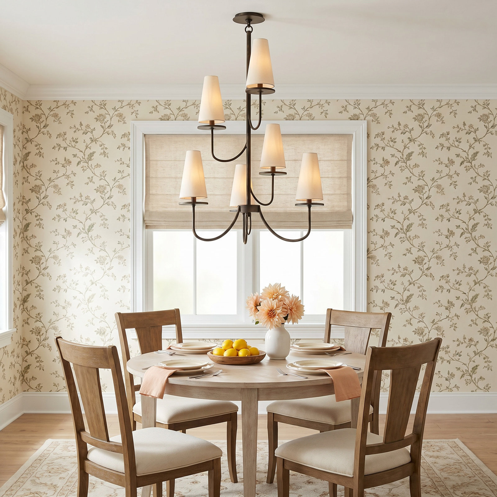 Walling 6 - Light Dimmable Tiered Chandelier, Textured Bronze