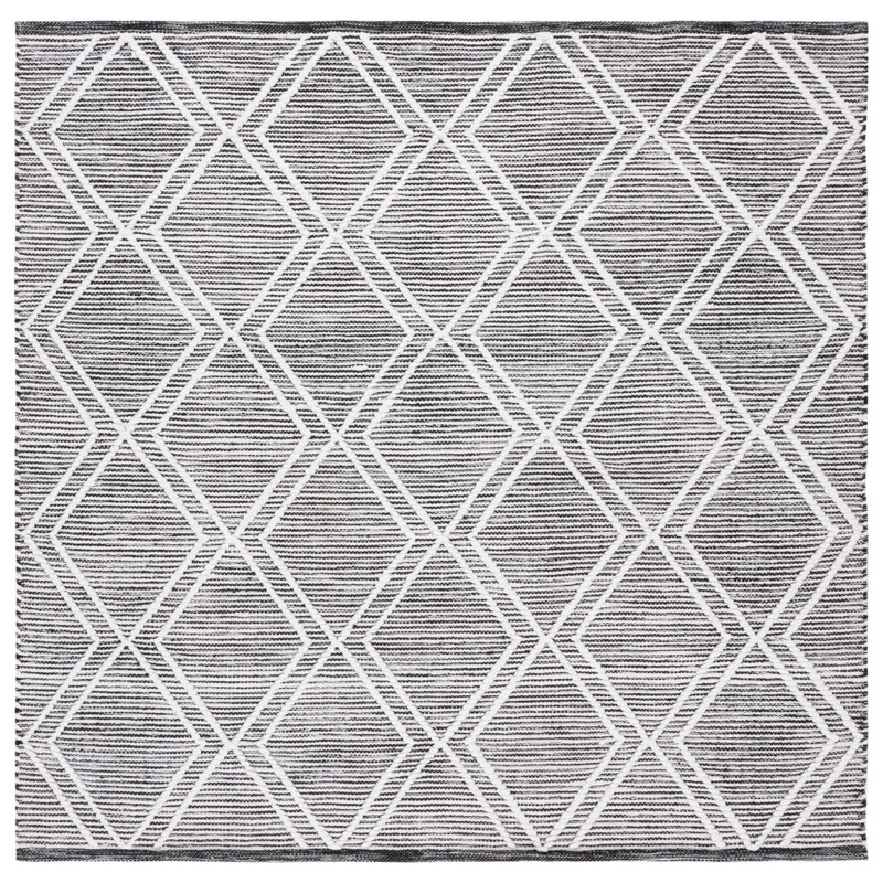 Tapis géométrique tissé à la main Kilim, Carré 6 pi
