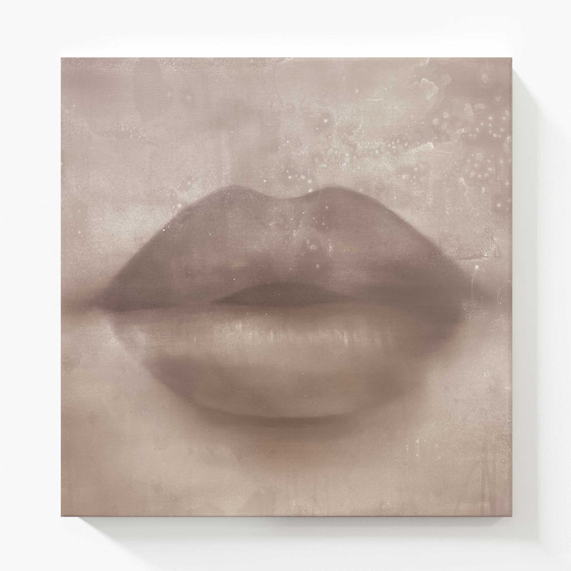 Whispered Kiss Brown, grande impression sur toile, H 48 po x l 48 po