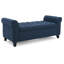 Banc de rangement avec accoudoirs roulés Shawn, capitonné à boutons de 50 pouces, bleu foncé-121481473