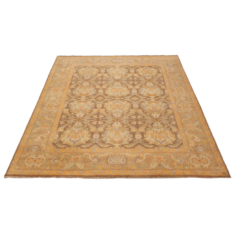 Allam One-of-a-Kind Rectangle 7'9" X 9'9" 1990's Wool Area Rug Brown