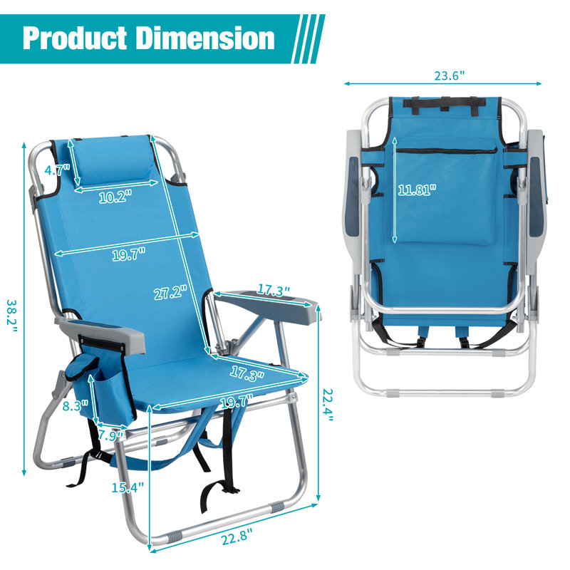 Chaise de plage à 5 positions