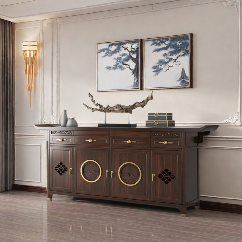 New Chinese Style Solid Wood Sideboard