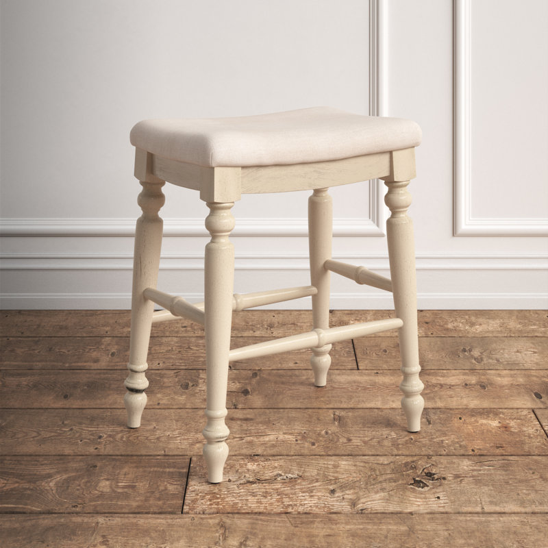 Tabouret de bar et de comptoir Avalo, Blanc délavé, Tabouret de comptoir (assise de 25 po de hauteur)
