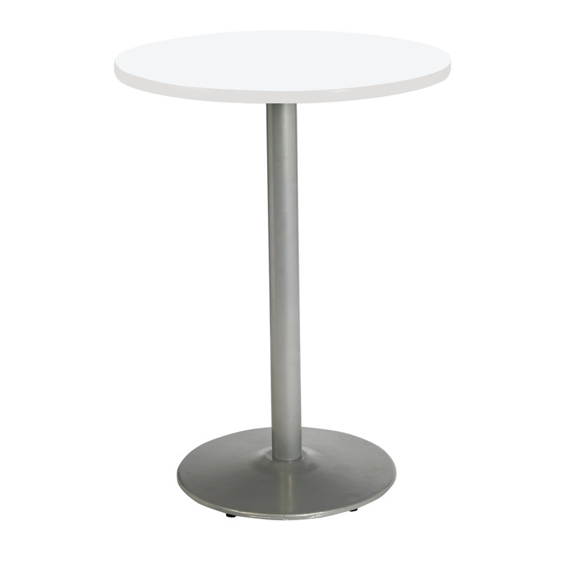Table de salle à manger ronde Mode, Blanc de designer, Argent, H 41 po x L 42 po x l 42 po