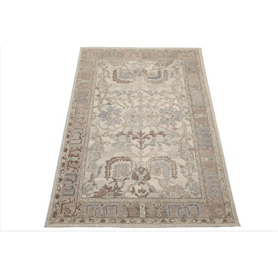 Tapis transitionnel 5 pi x 8 pi beige en laine Art & Crafts