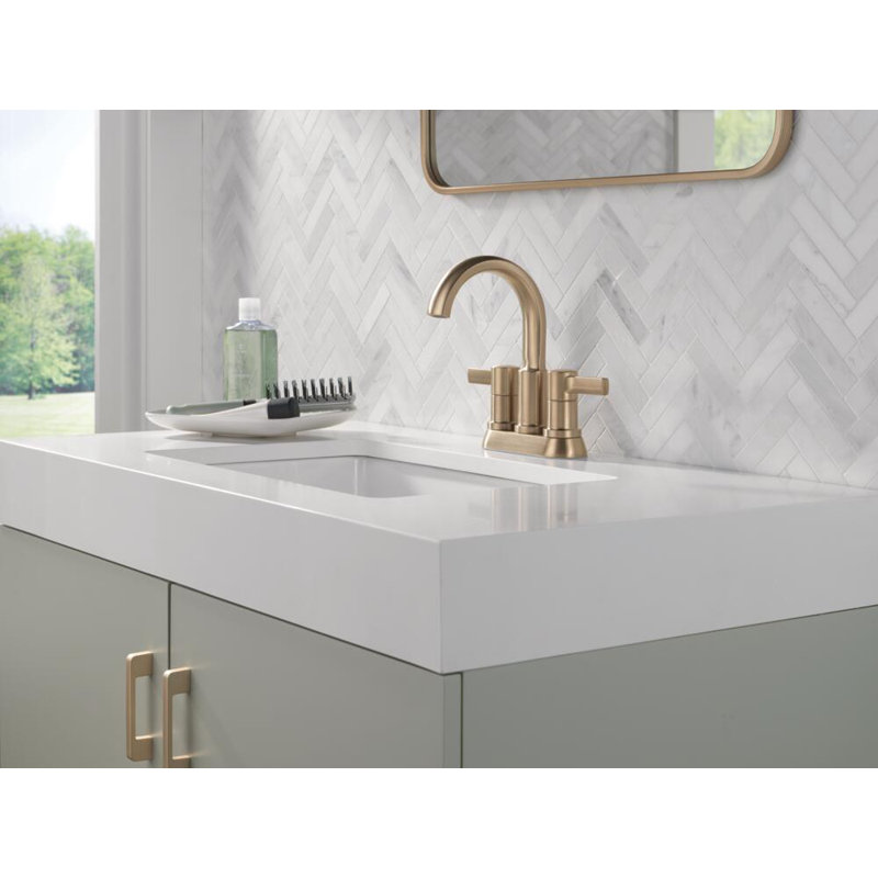 Two Handle Centerset Bathroom Faucet, Champagne Bronze