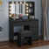 4-Drawer Makeup Vanity Table,Black Dressing Table with Mirror