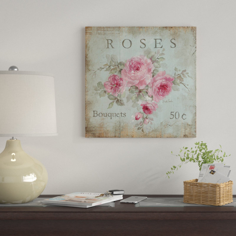 " Rose Bouquets (50 Cents) " by Debi Coules, 12" H x 12" W x 0.75" D, Wrapped Canvas