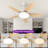 42 in. Dimmable LED Indoor/Outdoor White Ceiling Fan with Light and Remote, 5-Blades, 6-Speeds DC Reversible, Noiseless