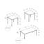 Table contemporaine 3 pièces avec plateau en stratifié aspect marbre blanc et métal
