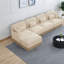 Canapés confortables en forme de L en chenille de 131,5 po de style moderne pour la maison de salon