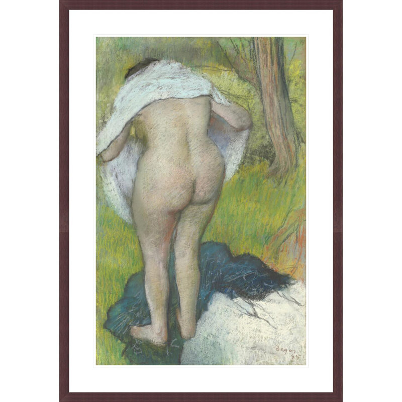 «Girl Drying Herself» par Edgar Degas, impression giclée encadrée, H 41,5 po x l 29,24 po