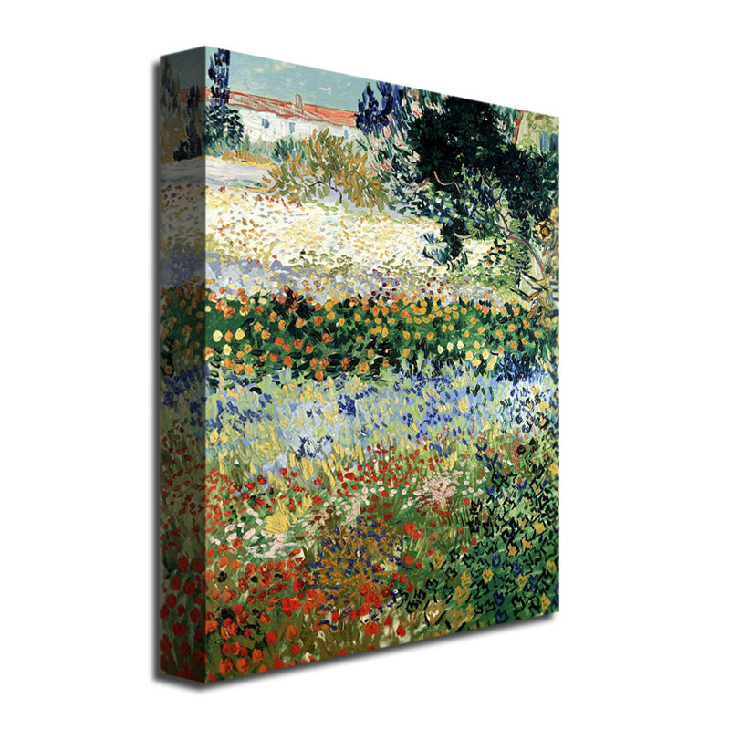  Art mural encadré - Décoration murale «Garden in Bloom» par Vincent Van Gogh - art du salon, de la cuisine et de la salle de bain - 35 x 47
