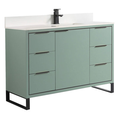 Ensemble de meuble-lavabo simple autoportant 48 po avec plateau en pierre Gery