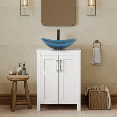 Meuble-lavabo autoportant avec lavabo