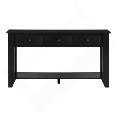 U_Style 55.4" Modern Entryway Console Table With Three Storage Drawers,Sideboard With Poplar Legs And Metal Handles ,Contemporary Narrow Sofa Table For Living Room,Bedroom,Small Apartments, Foyer