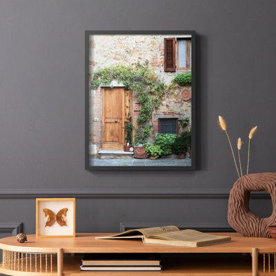 Reproduction encadrée d'entrée en bois massif Pienza