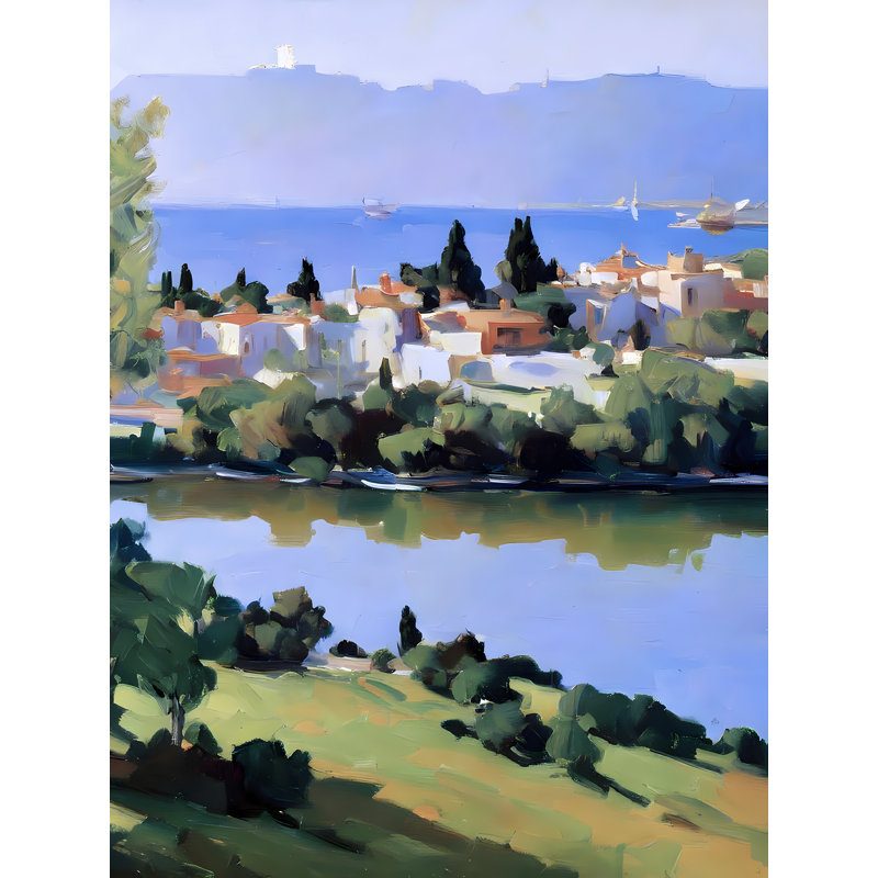 Paysage marin de la Costa Brava, H 32 po x l 24 po