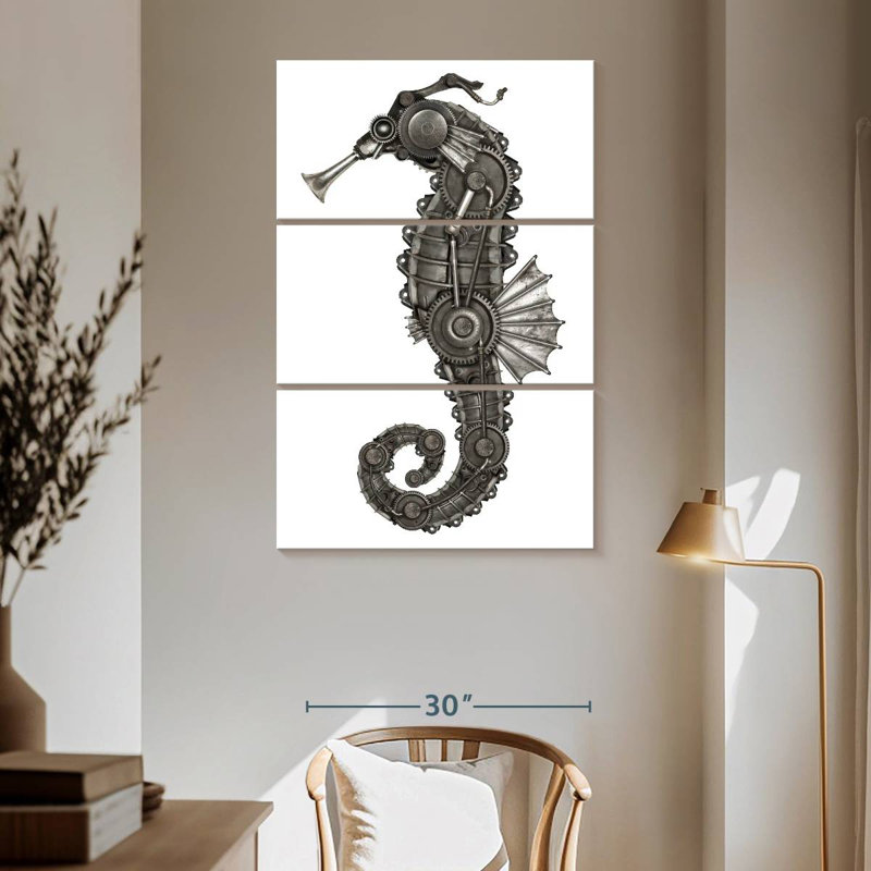 Brampt Steampunk Seahorse, 65'' H x 42'' W