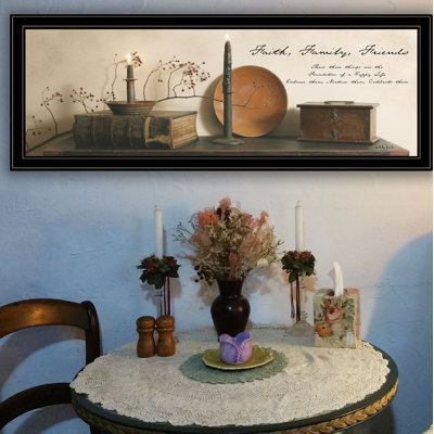 Faith, Family, Friends Framed Wall Art for Living Room, Home Wall Decor by Billy Jacobs