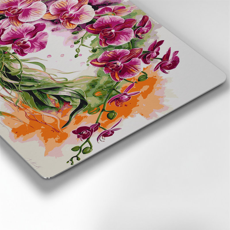 Orchidées hawaïennes, art mural gris en métal