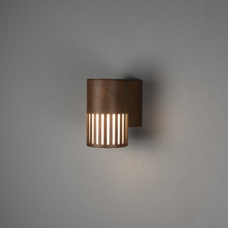 Konstsmide Pistoia Wall Light E27 - Sleek Outdoor Lighting Opal Glass, Antique Brass