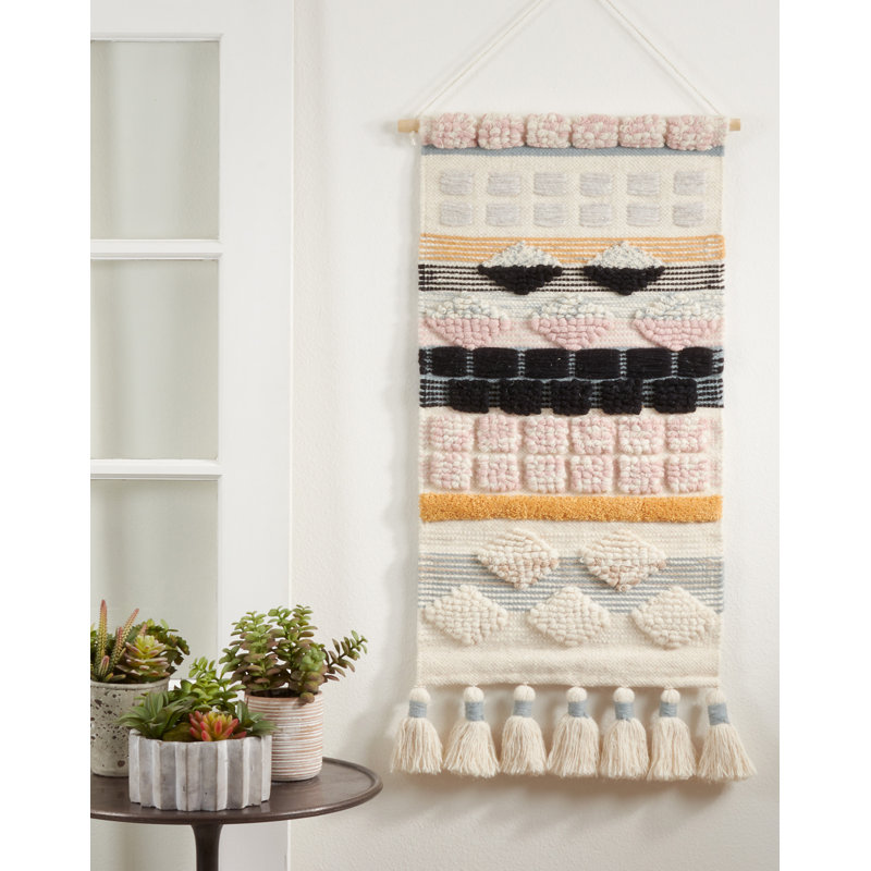 Chunky Tassels Multicolor Wool Woven Wall Hanging
