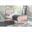 Structure de lit plateforme simple en métal - Aucun sommier nécessaire, finition orange pour les chambres d'amis