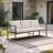 72in Outdoor Aluminum Outdoor 3-seat Sofa with PE Wicker Backrest & Thick Cushion for Patio, Deck, Balcony & Garden-1417051087