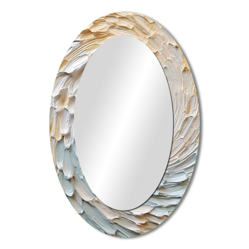 Miroir mural ovale doré et crème Enchanted Whirls III, 36 po x 24 po