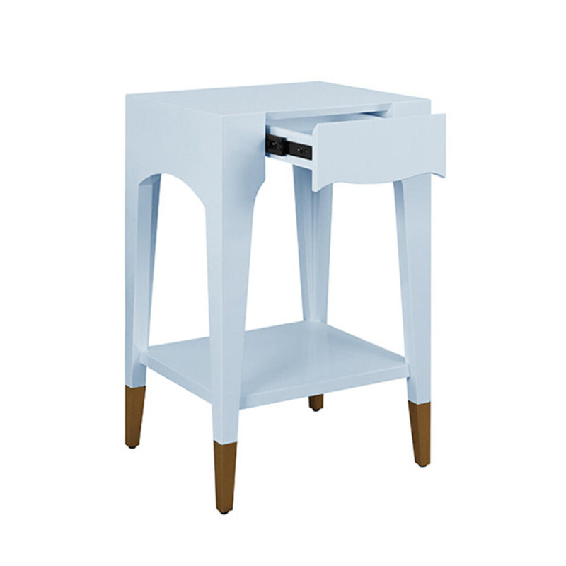 Solid Wood End Table, 29.5" H x 20"W x 18"D, Light Blue