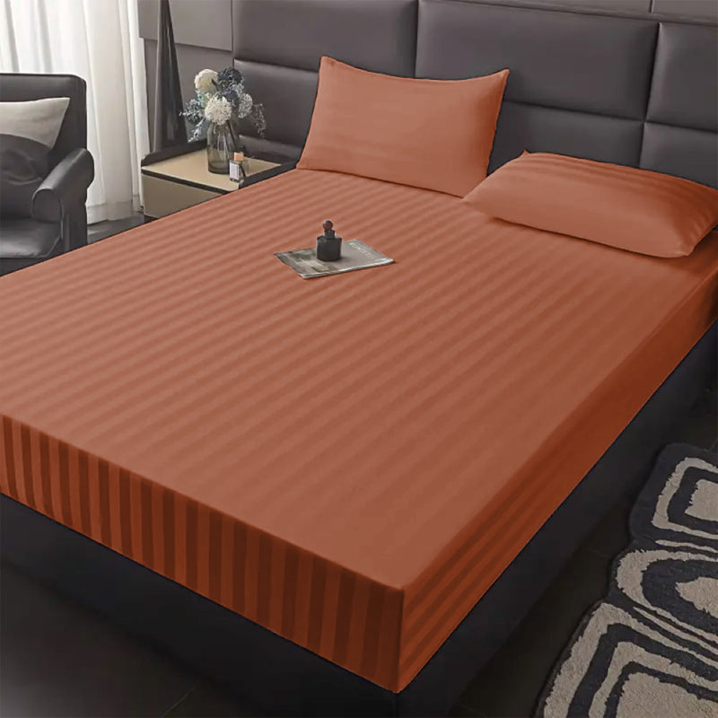 Microfiber Luxury 40cm Deep Fitted Sheet, Rust, Kingsize (5')
