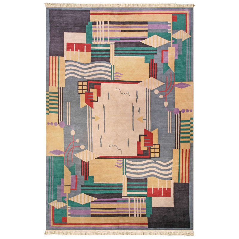 Multi-Color Art Deco Inspired Abstract Area Rug