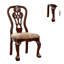 Chaise d'appoint rembourrée en cerisier brun / beige Akitomo