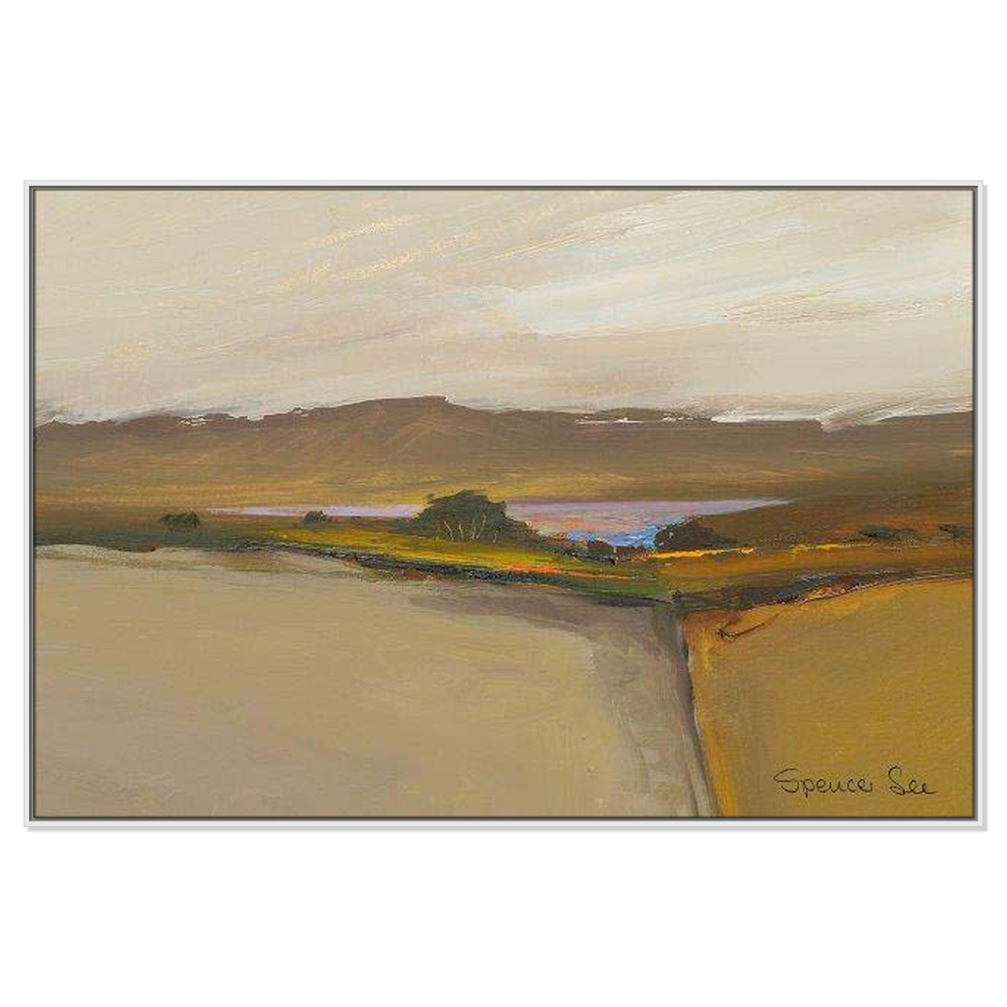 Heaven And Earth IV by Spencer Lee, White Framed, 41.5'' H x 61.5'' W x 2'' D